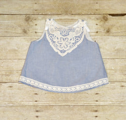 Blue Chambray Swing Top